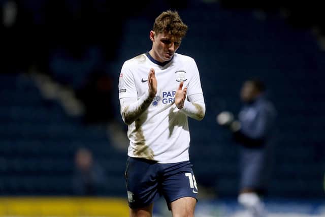 Preston North End's Ryan Ledson looks dejected as he applauds the fans at the final whistle