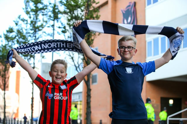 Preston North End fans arrive at the Stadium of Light.