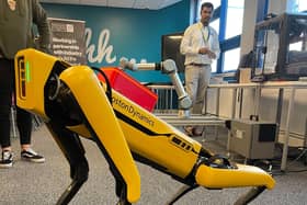 Engineering T level students at Nelson and Colne College had the unique opportunity to meet SPOT, a Boston Dynamics Robot, as part of a Pendle Business Week session in partnership with the Advanced Manufacturing Research Centre (AMRC).