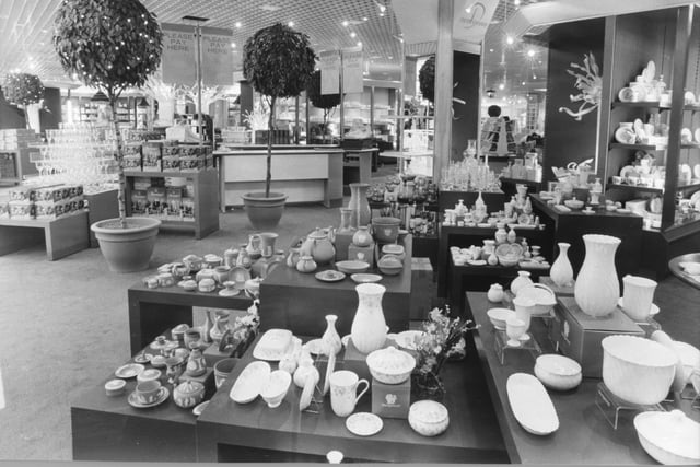 The homeware section all ready to welcome the first customers to Debenhams in 1986