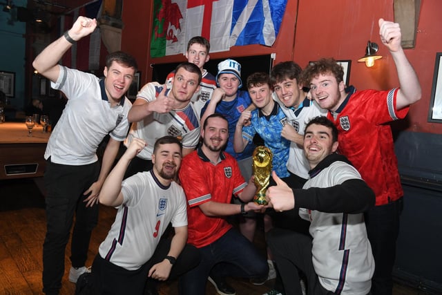 England fans watching the match against Iran at Roper Hall.