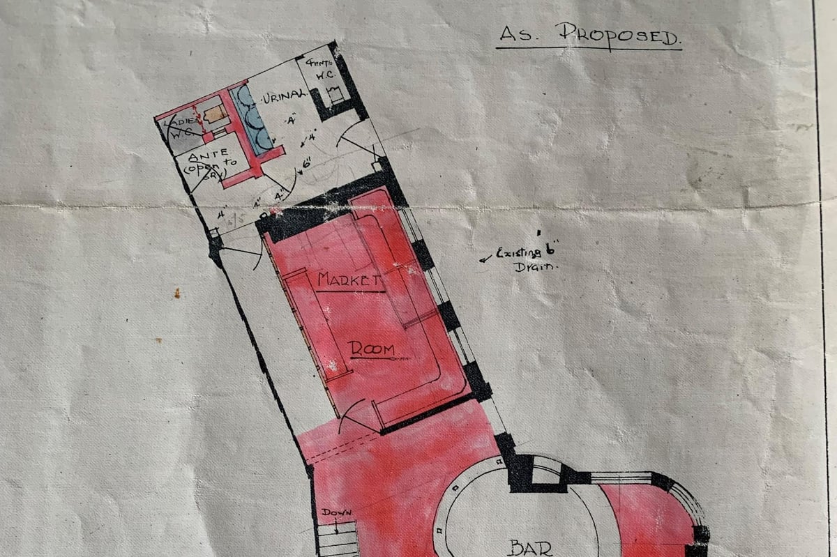 The Black Horse: Hand-drawn plans for newly-protected Preston pub are revealed after 96 years