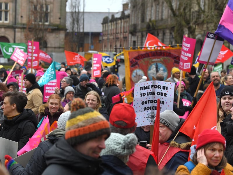 Trade unions gathering at Preston Flag Market