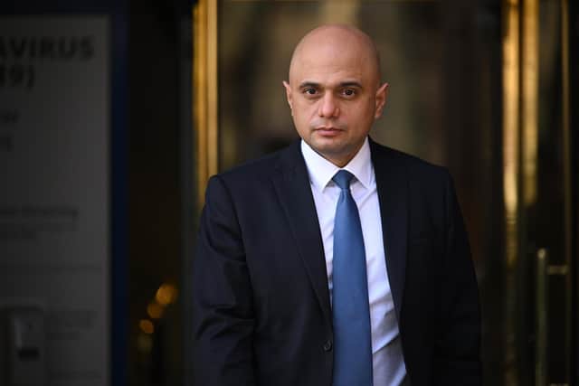 Health Secretary Sajid Javid said the NHS must stop using energy supplied by the Russian-owned firm Gazprom, a senior government source told the PA news agency. (Photo by Leon Neal/Getty Images)