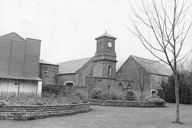 Taken in 1985, this shows the back of Worden Hall stable block, after its conversion into an arts and crafts centre