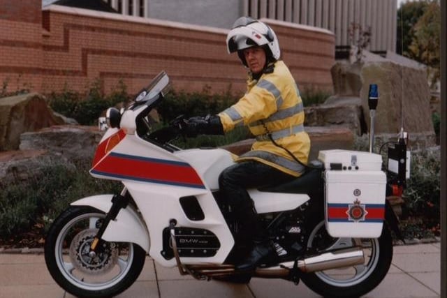A constable who carried out motorcycle escorts to royalty during his career saw himself in Retro with an advanced piece of equipment.