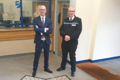 L-R: Lancashire Police and Crime Comissioner Andrew Snowdon with Chief Inspector Chris Abbott