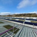 K Steels roof being fitted with solar panels