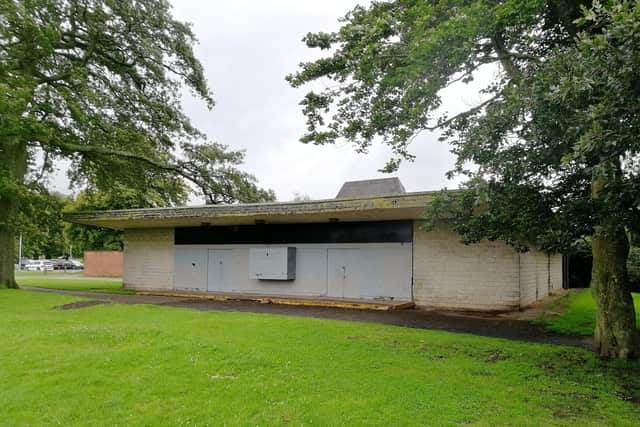 The current delapidated pavilion at Ashton Park, which is due to be demolished as part of an overhaul paid for with Levelling Up Fund cash