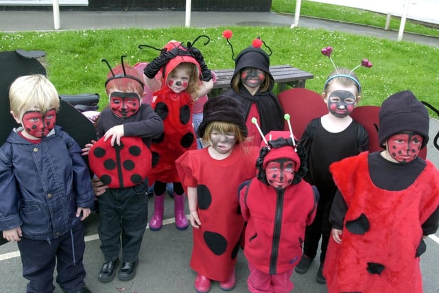 Grimsargh Pre School's ladybirds pose for the camera before the Field day parade