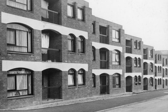The newly-built £4,000 corporation flats in Oxford Street, Avenham, pictured here in 1967
