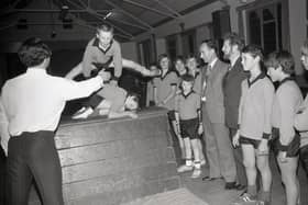 This bunch of lads are up in the air about a new gift for their club. The sports enthusiasts at 1st Preston St David's Boys' Brigade in Inkerman Street, Preston, received a gift of an agility mat from Preston North Rotary Club