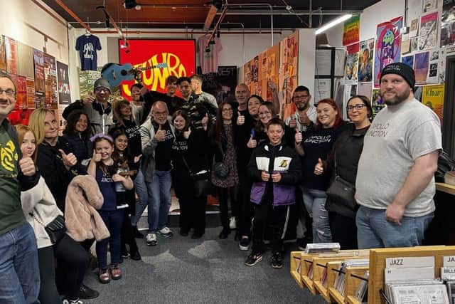 The band played a surprise acoustic set at Jumbo Records in Leeds on October 21. Photo: Apollo Junction