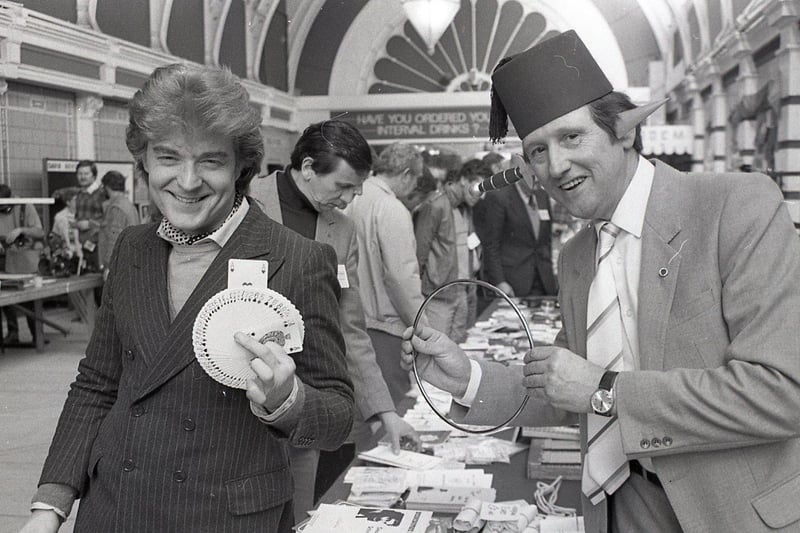 Preston-born magician Johnny Hart (left), who has performed at the MGM Grand Hotel in Las Vegas, came down to earth with a bump at the magicians convention in Blackpool. Pictured above Johnny compares notes with Tom Owen from Blackpool