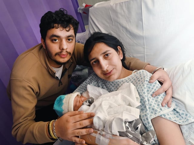 Baby Girl, not yet named, born October 24 at 1.11pm, weighing 8lb 2oz, to Grishma and Robin Sharma from Preston.