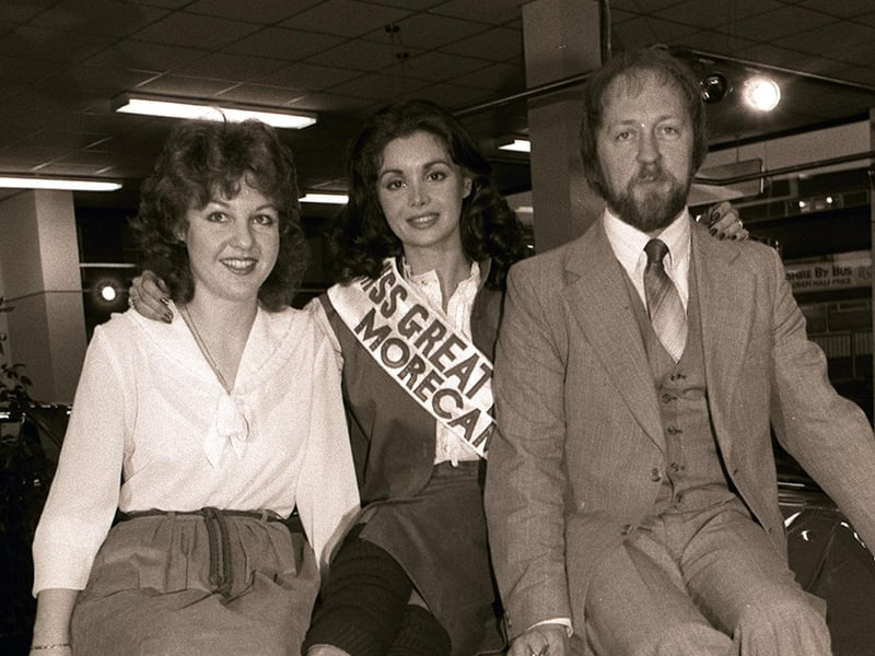 A Miss Great Britain representative from Morecambe visits Dutton Forshaw showroom.