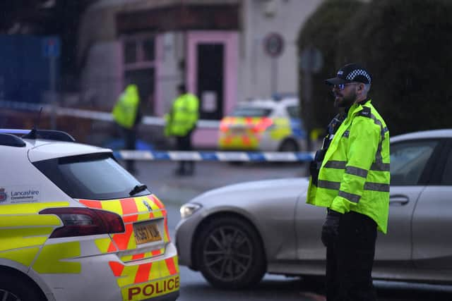 Photo Neil Cross; Scene of the police incident on Tulketh Brow, Preston