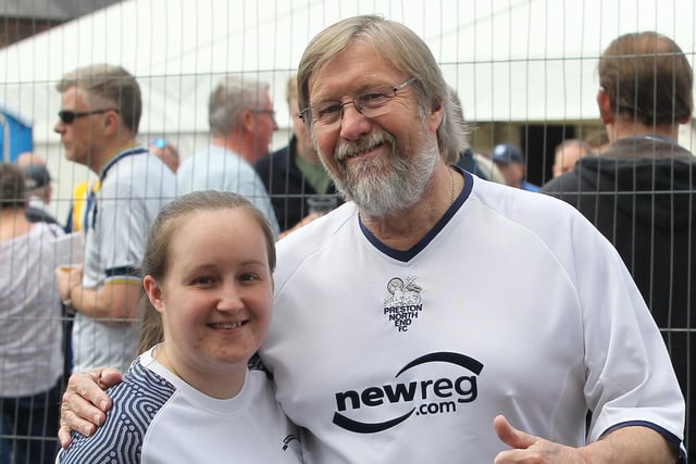 Two PNE shirts from different eras on show