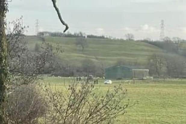 The scenes as the body of a man in his 70s was sadly found in Ribchester on Thursday, February 9.