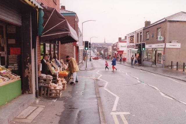 This image of Plungington Road was taken in 1991 and shows the shopping area was still thriving
