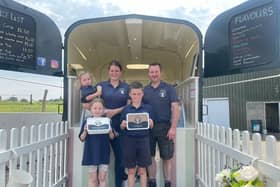 The Green family from Preston pictured with their Rosy Goat lactose free ice cream