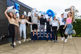 Students at Lostock Hall Academy celebrate their GCSE results