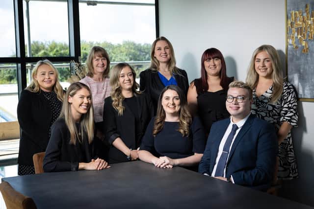 Vincents Solicitors has opened a new Poulton office. The new Poulton team are: Director, branch head and commercial property solicitor Sophie Mercer; 
Commercial property apprentice solicitor Yasmine Dragan; Commercial property trainee solicitor Tia Grimshaw; Commercial property assistant Sophie Wane; Residential conveyancing solicitor Sammi Keeley; Residential conveyancing paralegal Kieran McGahey; Probate specialist  Amy Whiteside; Private client assistant Virginia Webster and 
Private client trainee Leah Harrison
Pic copyright Phil Tragen
