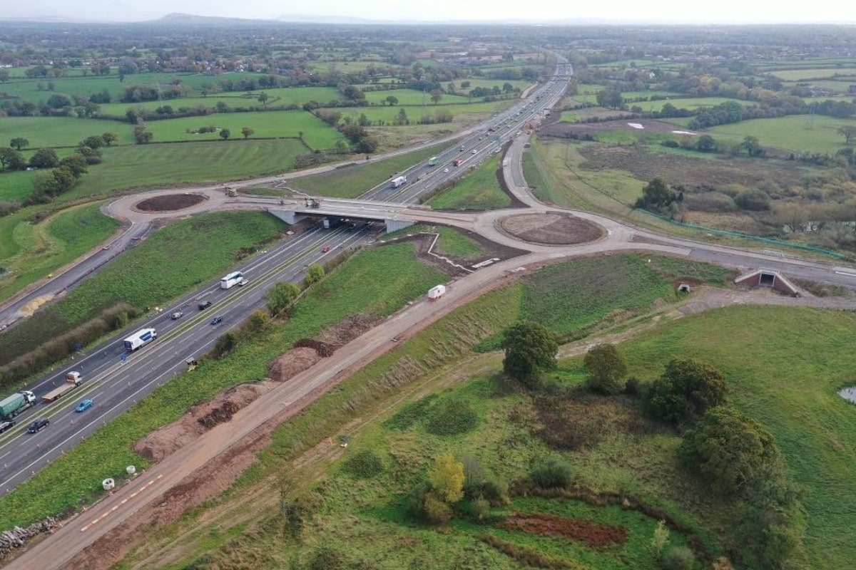 Aerial pictures show work on new M55 junction nearing completion - this is when it will open