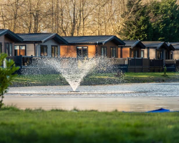 The sprouting fountain on the lake at Allerthorpe Golf & Country Park. Image: Prestige Country Parks