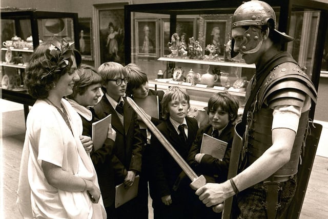 Tulketh High School pupils meet a couple of Romans during a visit to Harris Museum back in 1978