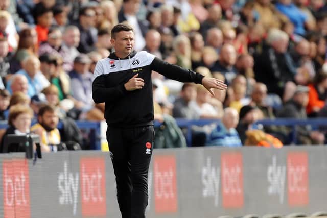 Sheffield United manager Paul Heckingbottom shouts instructions to his team from the technical area against Preston North End.