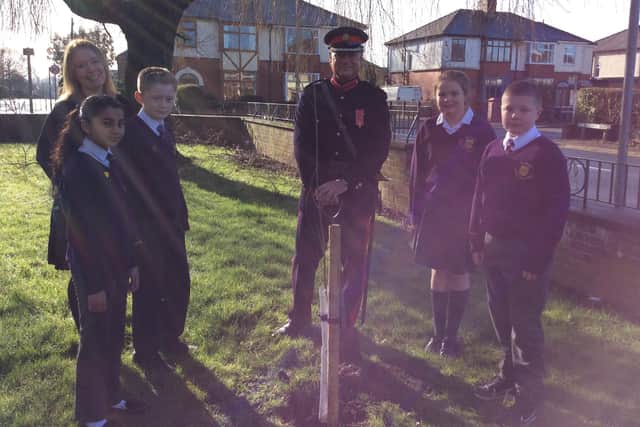 Lancashire's Deputy Lieutenant visited St Anthony's Catholic Primary to help plant their jubilee tree, part of The Queen's Green Canopy.