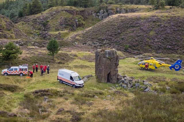 A climber was airlifted to hospital after falling at Troy Quarry in Rossendale (Credit: Rossendale & Pendle Mountain Rescue Team)