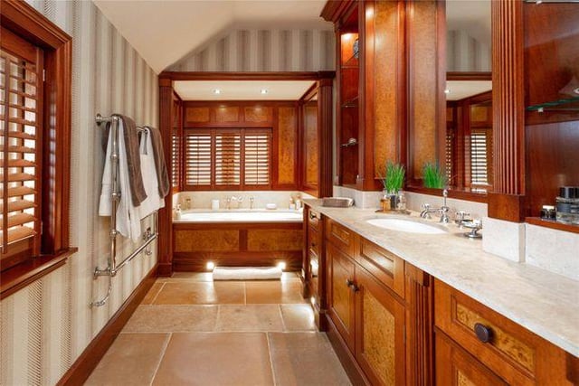 This luxury bathroom is head to toe in marble in a frankly marvellous display of opulence.