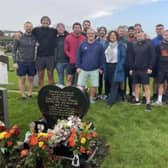 Oliver and a group of friends visited the grave of his friend Callum Fyall who took his own life in 2019.