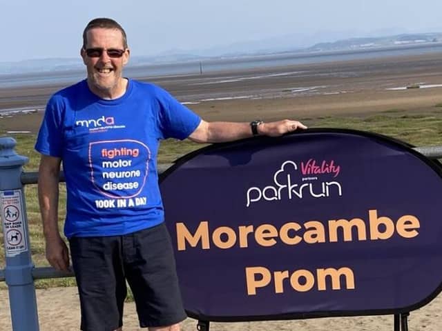 Paul James from Overton does the Morecambe Parkrun as a regular part of his 45k+ training walks.