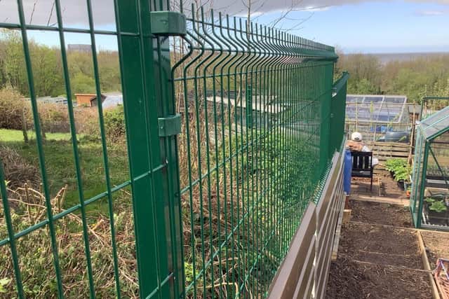 The new security fence at the Greenfingers Community Project in Heysham