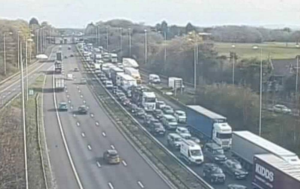 The southbound M6 is closed between junctions 28 (Leyland) and 27 (Standish, Parbold)