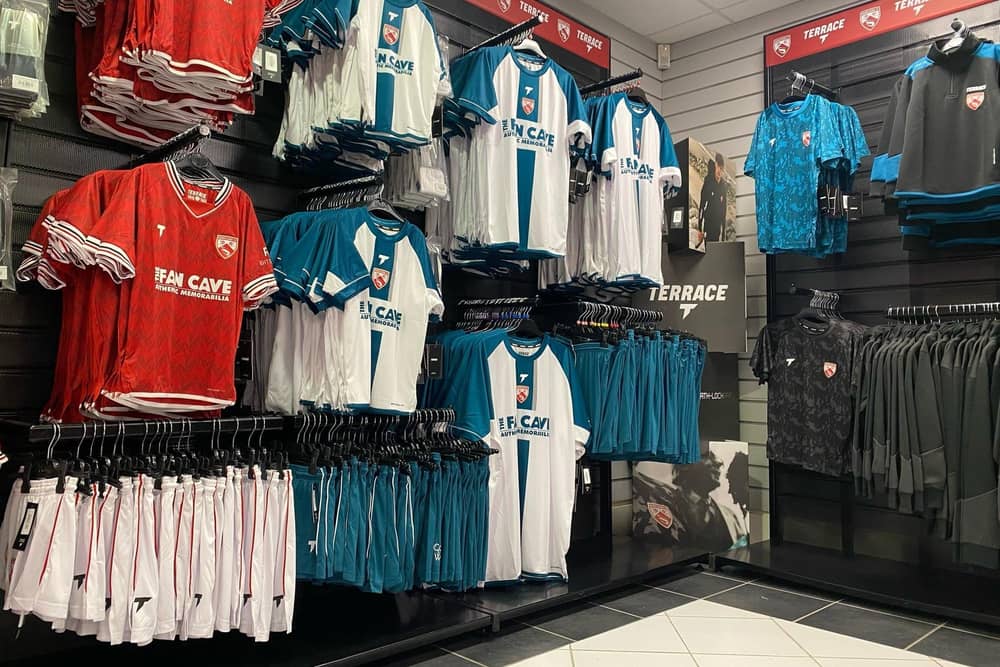 Some of this season's Morecambe kit and training wear Picture: Morecambe FC