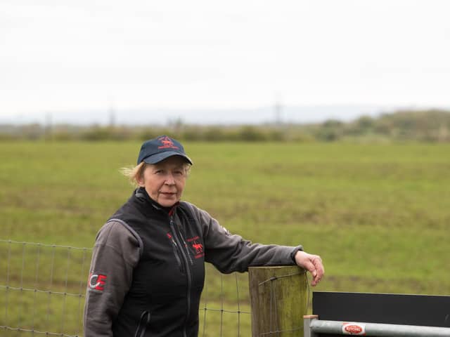 Wrea Green Equitation Centre are worried that plans to build a cable corridor to connect new wind farms will close them down.  Pictured is Christine Pollitt.