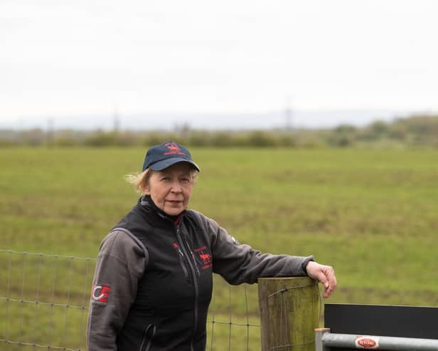 Wrea Green Equitation Centre are worried that plans to build a cable corridor to connect new wind farms will close them down.  Pictured is Christine Pollitt.
