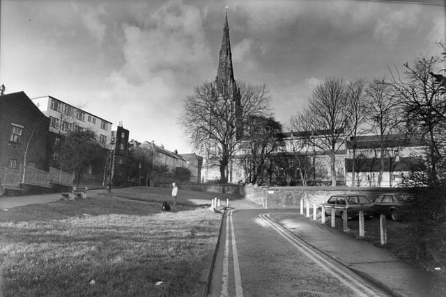 A moody shot of Preston Minster Church, as seen from Stoneygate, back in 1984