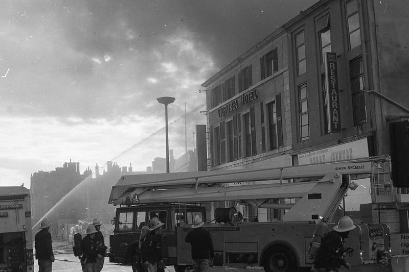 Fire breaks out at T. Ball shoe shop on Fishergate, it spread next door to the Victoria Hotel