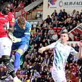 Oumar Niasse's goal helped Morecambe beat Lincoln City last weekend and take the relegation fight to the last day Picture: Michael Williamson