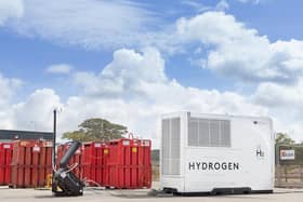 The hydrogen powered generator being tried out by Kier Highways on its A585 bypass project in Lancashire