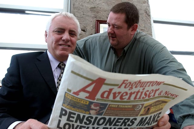 Dave Spikey and Johnny Vegas during filming of comedy series Dead Man Weds at Withnell Fold Mill, near Chorley