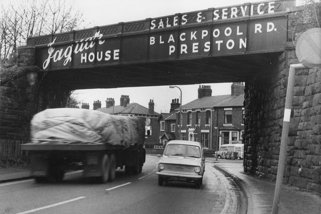 A fantastic picture of the old railway bridge across Leyland Road in Penwortham. The bridge was dubbed the 'killer bridge' by local residents and was later dismantled in 1970 following a campaign by the Lancashire Evening Post and those concerned with the safety of the structure