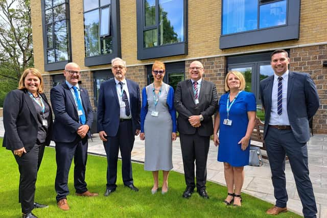 Pictured from left to right outside the new Bowgreave Rise Care Home in Garstang are Elaina Quesada, Lancashire County Council's deputy executive director of Adult Services, CC Shaun Turner, cabinet member for Environment and Climate Change.