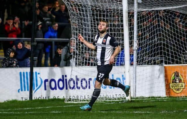 Connor Hall celebrates his goal (photo: Stefan Willoughby)