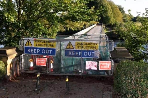 The bridge was closed to pedestrians and cyclists after engineers declared it dangerous